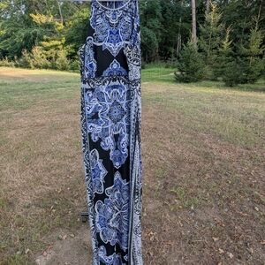 INC International Concepts Black and Blue Paisley Dress